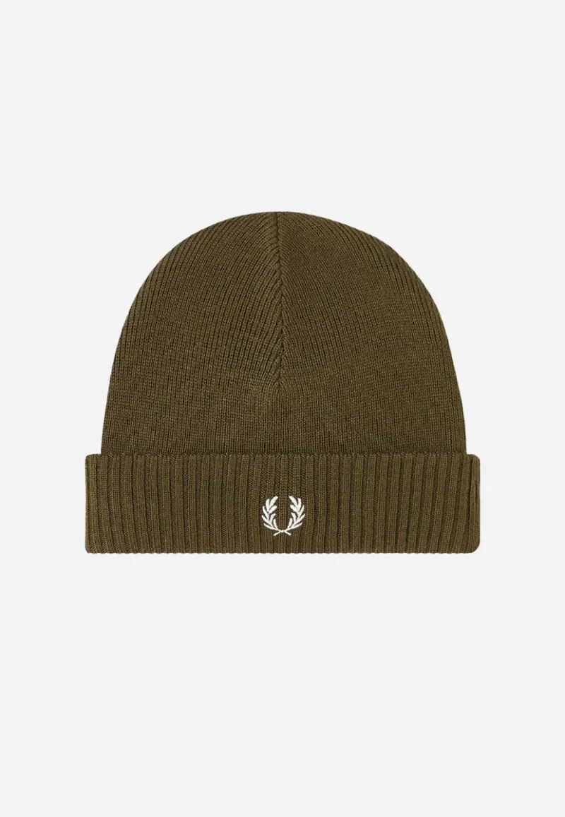 fred perry c7142 beanie 128 iris leaf