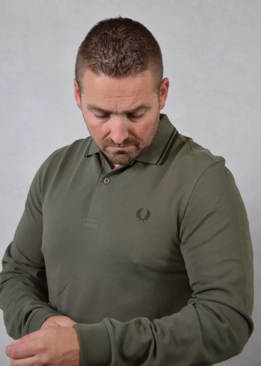 Fred Perry LS Twin Tipped Shirt 4 Fred Perry m3636 w49 laurel wreathgreen
