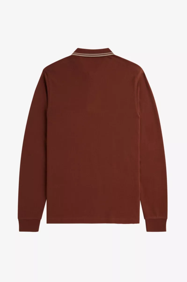 Fred Perry LS Twin Tipped Shirt 7 Fred Perry m3636 w52 whisky brown/porrdige marl