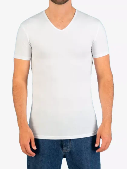 Garage V-Neck bodyfit 100 White