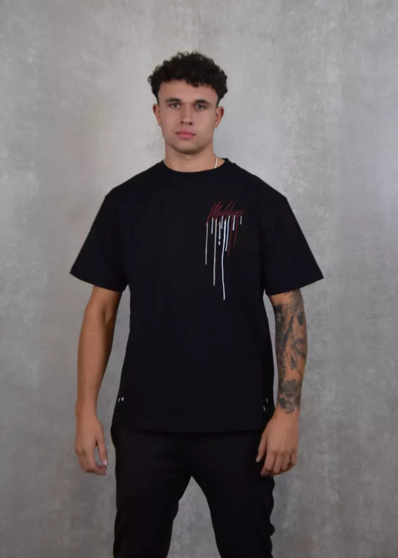 Malelions oversized painter t-shirt 476 black/burgundy