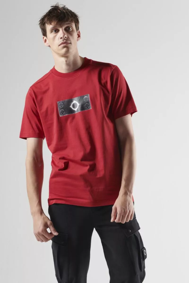 Ma.Strum Tromple Loeil Badge Tee 5 Ma.Strum mas8405 m534 carmine red