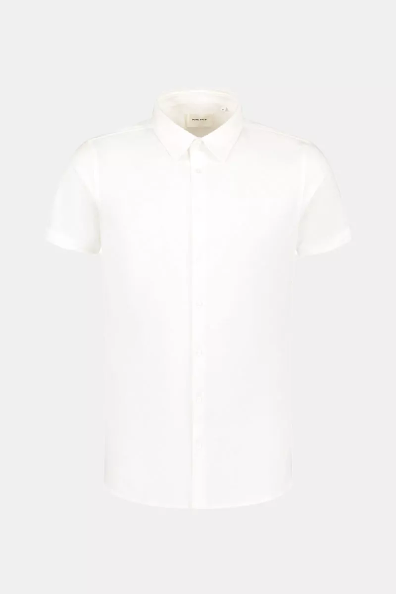 Purewhite Pique Shortsleeve Button Up Shirt 1 Purewhite 24010214 01 white