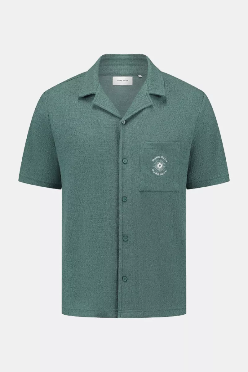Purewhite Structured Shortsleeve 4 Purewhite 24010216 76 faded green