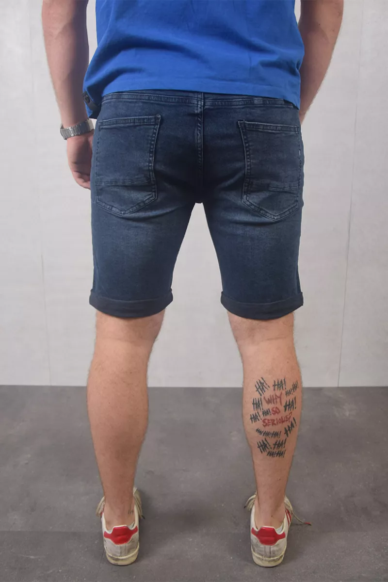 Purewhite Regular Fit Denim Short The Miles 3 Purewhite the miles w9140 84 denim dark blue
