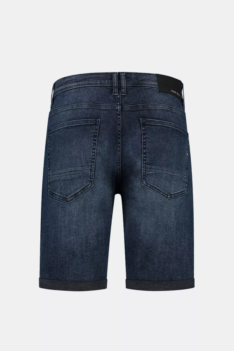 Purewhite Regular Fit Denim Short The Miles 5 Purewhite the miles w9140 84 denim dark blue