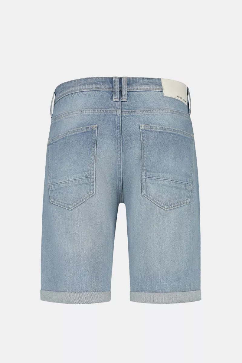 Purewhite Regular Fit Denim Short The Miles 4 Purewhite the miles w9147 82 denim light blue