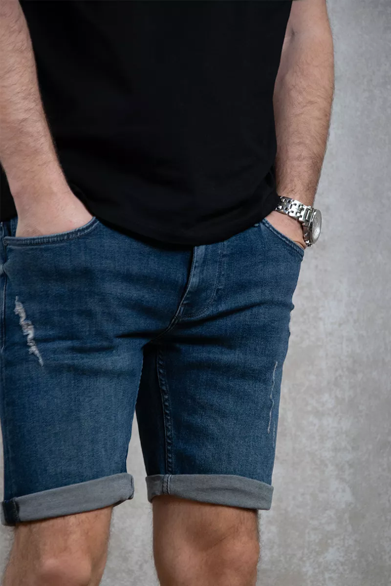 Purewhite Slim Fit Denim Short The Steve 2 Purewhite the steve w1262 84 denim dark blue