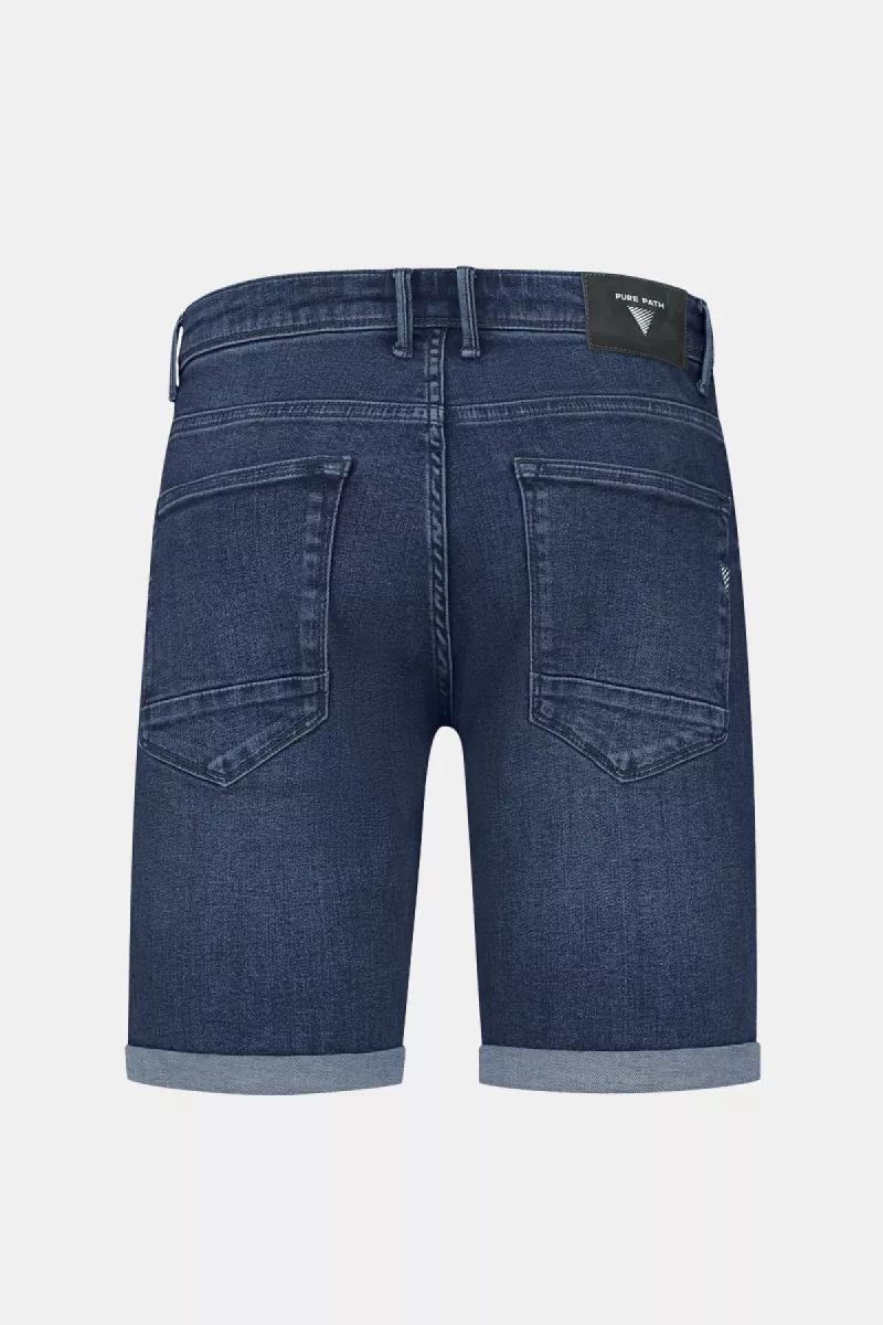 Purewhite Slim Fit Denim Short The Steve 7 Purewhite the steve w1262 84 denim dark blue