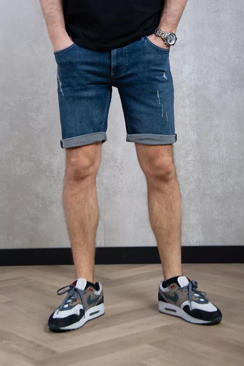 Purewhite Slim Fit Denim Short The Steve 1 Purewhite the steve w1262 84 denim dark blue