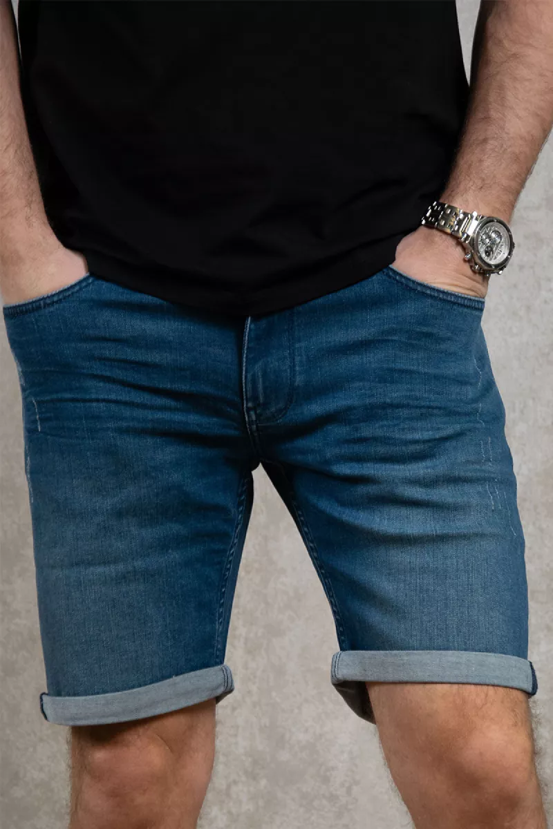 Purewhite Slim Fit Denim Short The Steve 2 Purewhite the steve w1266 84 denim dark blue