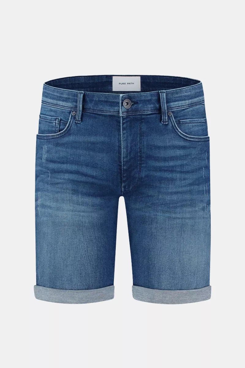 Purewhite Slim Fit Denim Short The Steve 6 Purewhite the steve w1266 84 denim dark blue