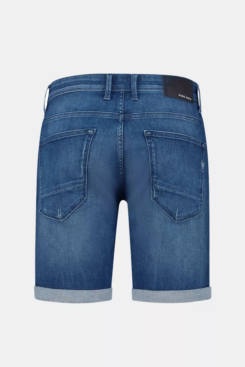 Purewhite Slim Fit Denim Short The Steve 7 Purewhite the steve w1266 84 denim dark blue