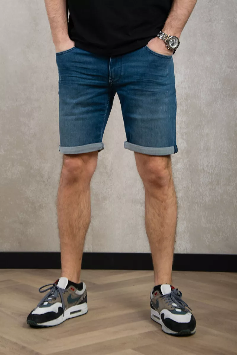 Purewhite Slim Fit Denim Short The Steve 1 Purewhite the steve w1266 84 denim dark blue