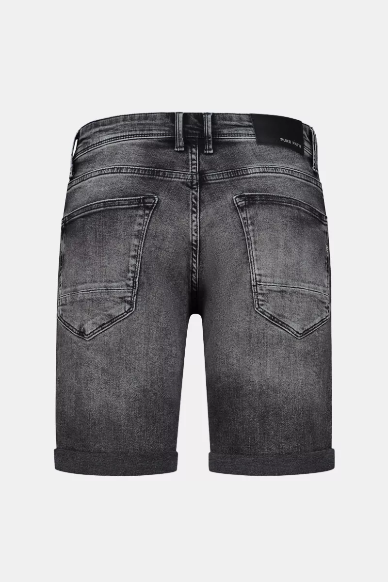 Purewhite Slim Fit Denim Short The Steve 6 Purewhite the steve w1288 87 denim dark grey
