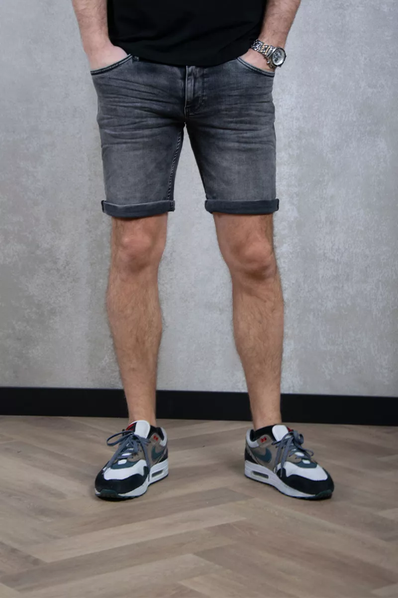 Purewhite Slim Fit Denim Short The Steve 1 Purewhite the steve w1288 87 denim dark grey