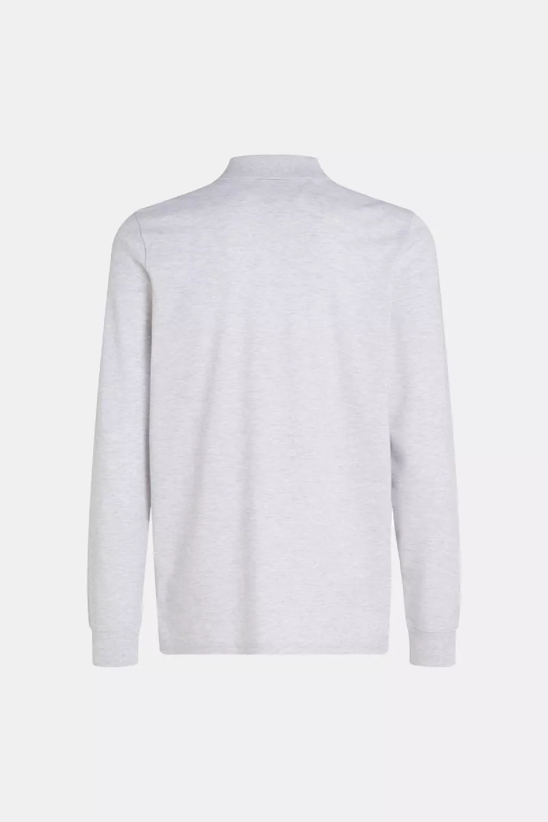 Tommy Jeans Slim Placket LS Polo 4 Tommy Jeans dm0dm18309 p9v silver grey htr