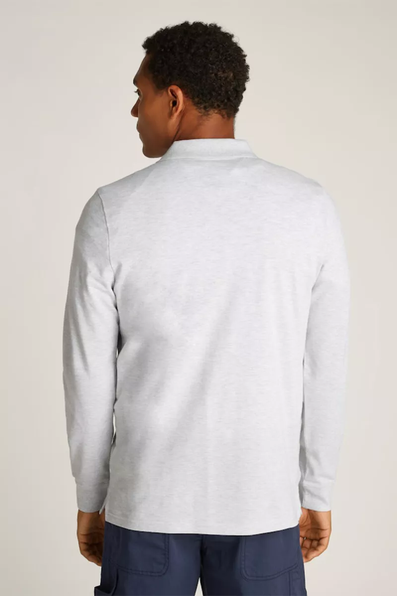 Tommy Jeans Slim Placket LS Polo 8 Tommy Jeans dm0dm18309 p9v silver grey htr