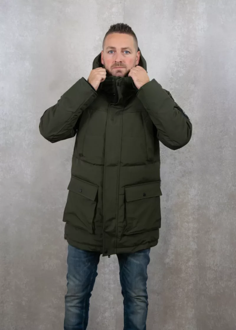 Black Bananas commander parka jacket green
