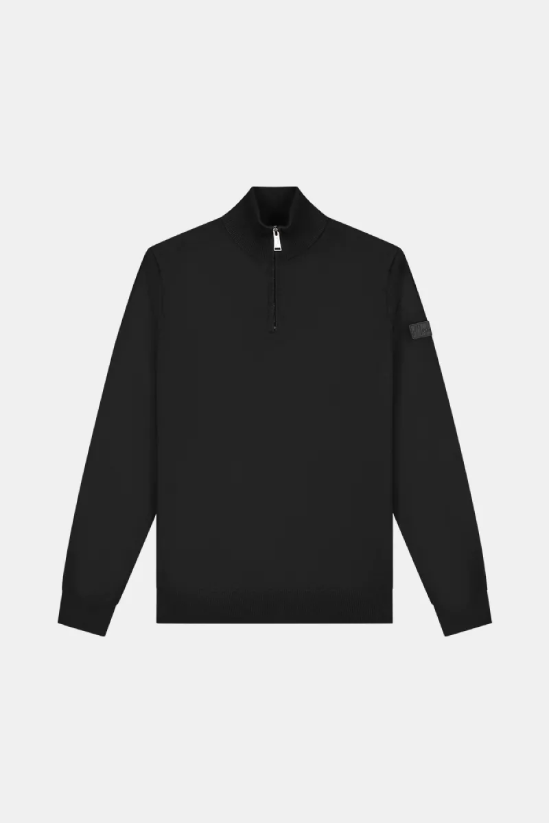 Malelions knitted quarter zip 900 black