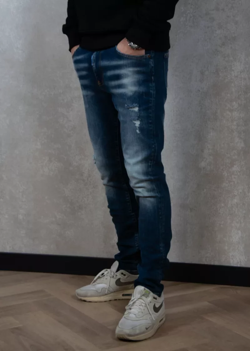 Malelions slim regular destroyed jeans 317 dark blue