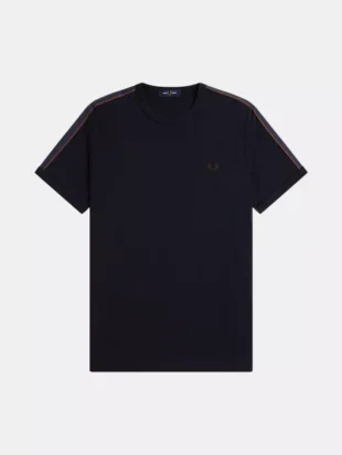Fred Perry Contrast Tape Ringer T-Shirt Blauw (w75 ) op