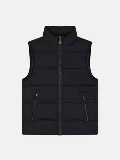 Malelions matt crinkle padded vest black