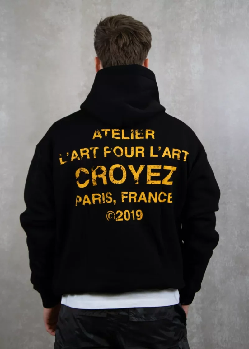 Croyez gallery grunge hoodie black / yellow
