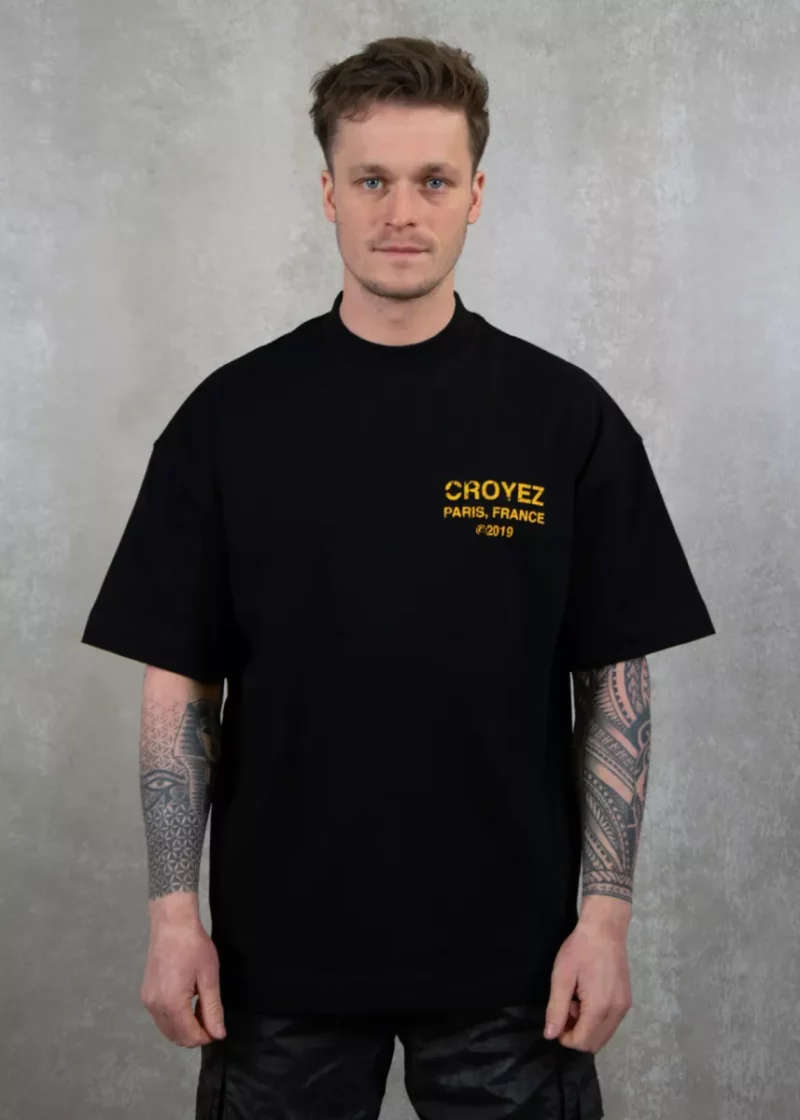 Croyez gallery grunge t-shirt black / yellow