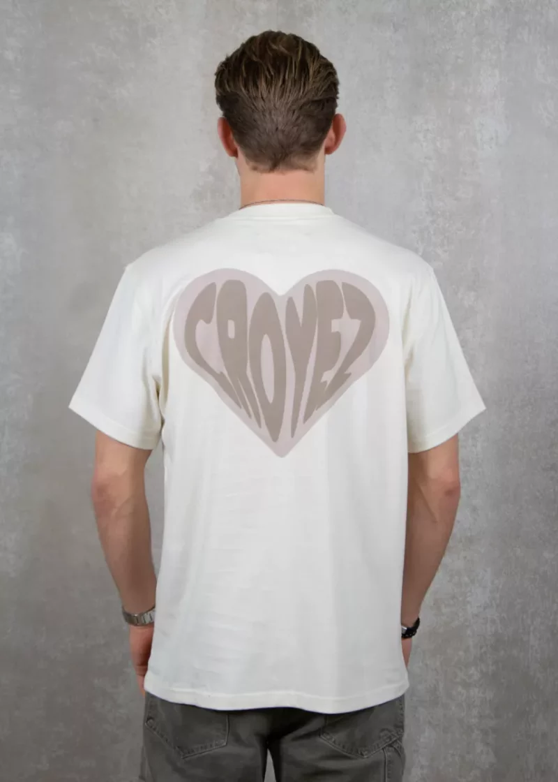 Croyez puffed heart t-shirt off-white/beige