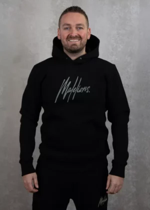 Malelions striped signature hoodie black