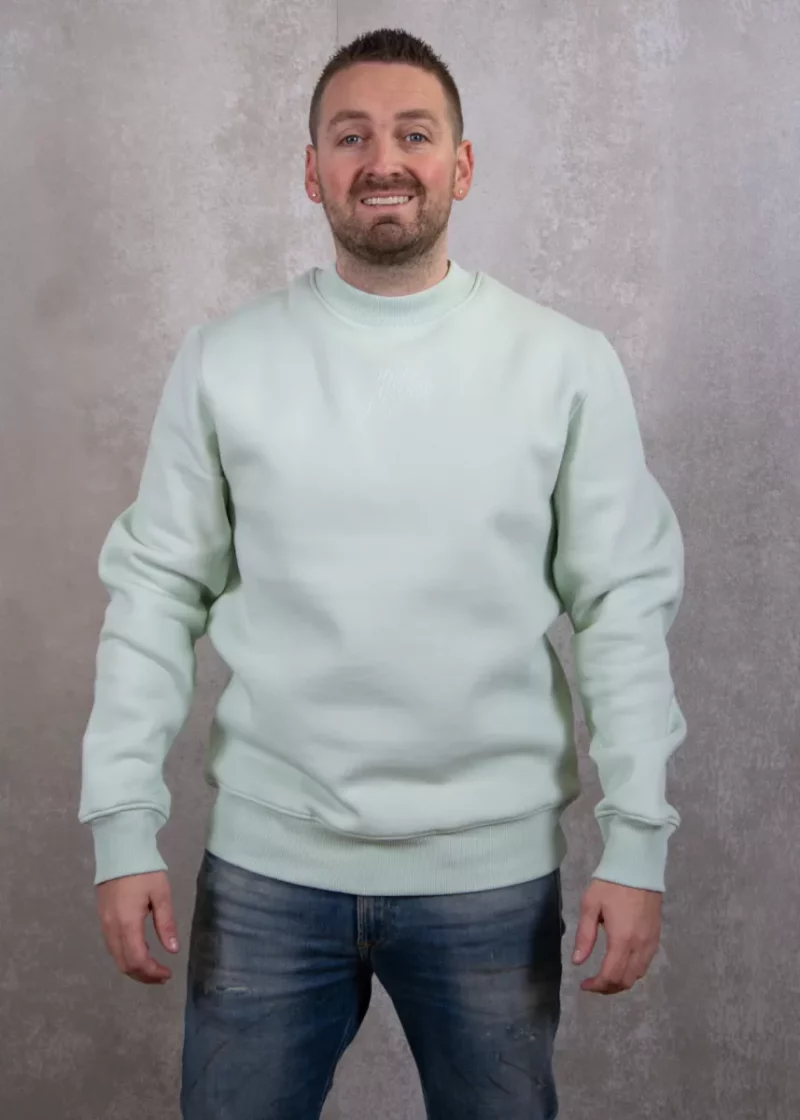 Malelions striped signature sweater pale aqua