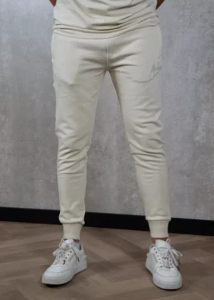 Malelions striped signature sweatpants beige