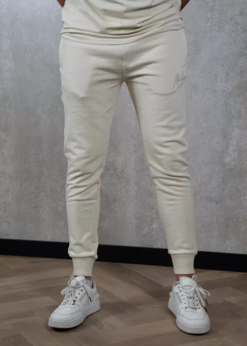 Malelions striped signature sweatpants beige