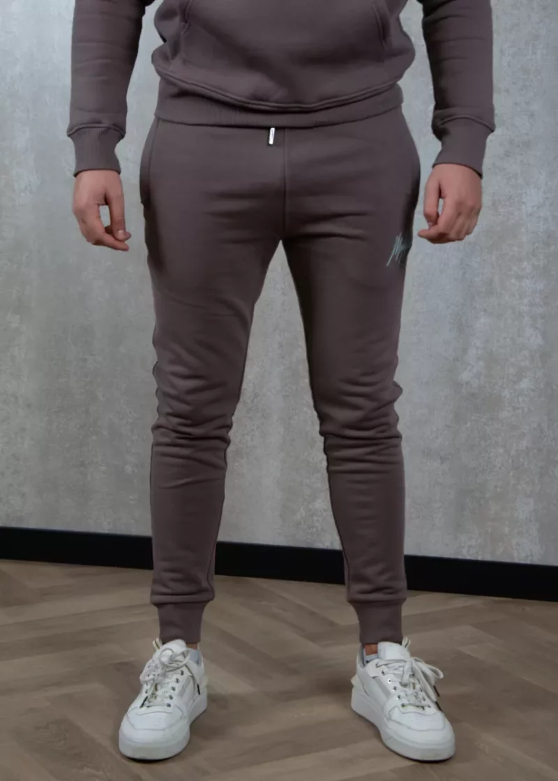 Malelions striped signature sweatpants stone brown