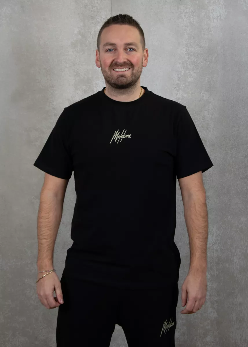 Malelions striped signature t-shirt black