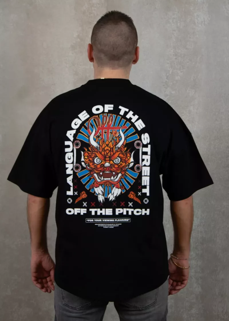 OFF THE PITCH dragon oversized tee 998 black