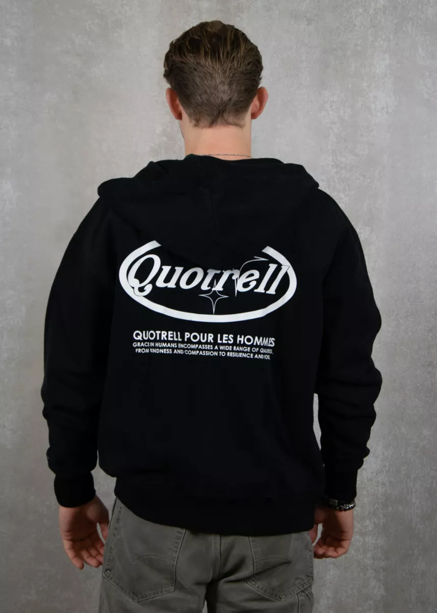 Quotrell sydney zip hoodie black/white