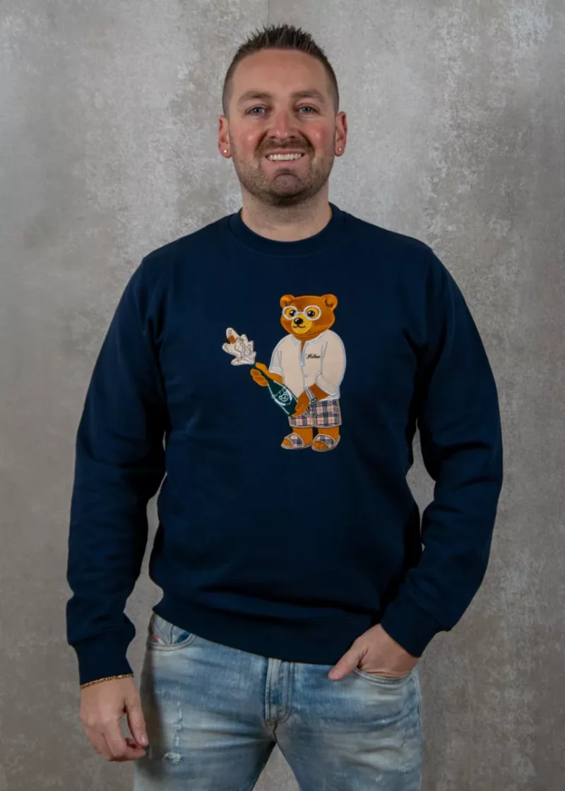Baron Filou cxiv embroidered pullover navy blue