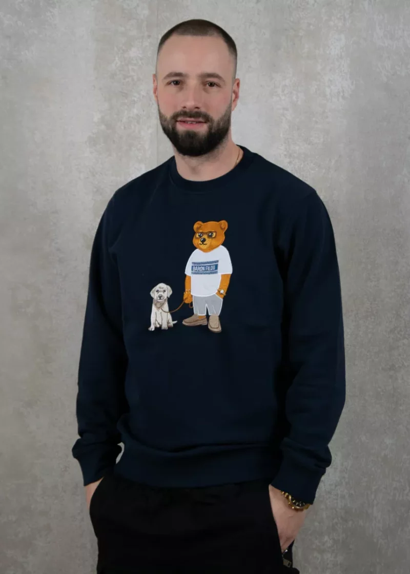 Baron Filou cxxiv embroidered pullover navy blue