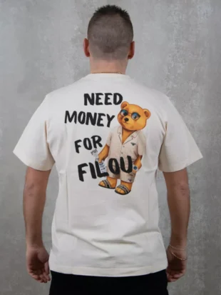 Baron Filou oversized backprint need money pearl white