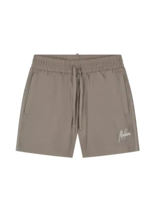 Malelions crinkle nylon swim shorts taupe