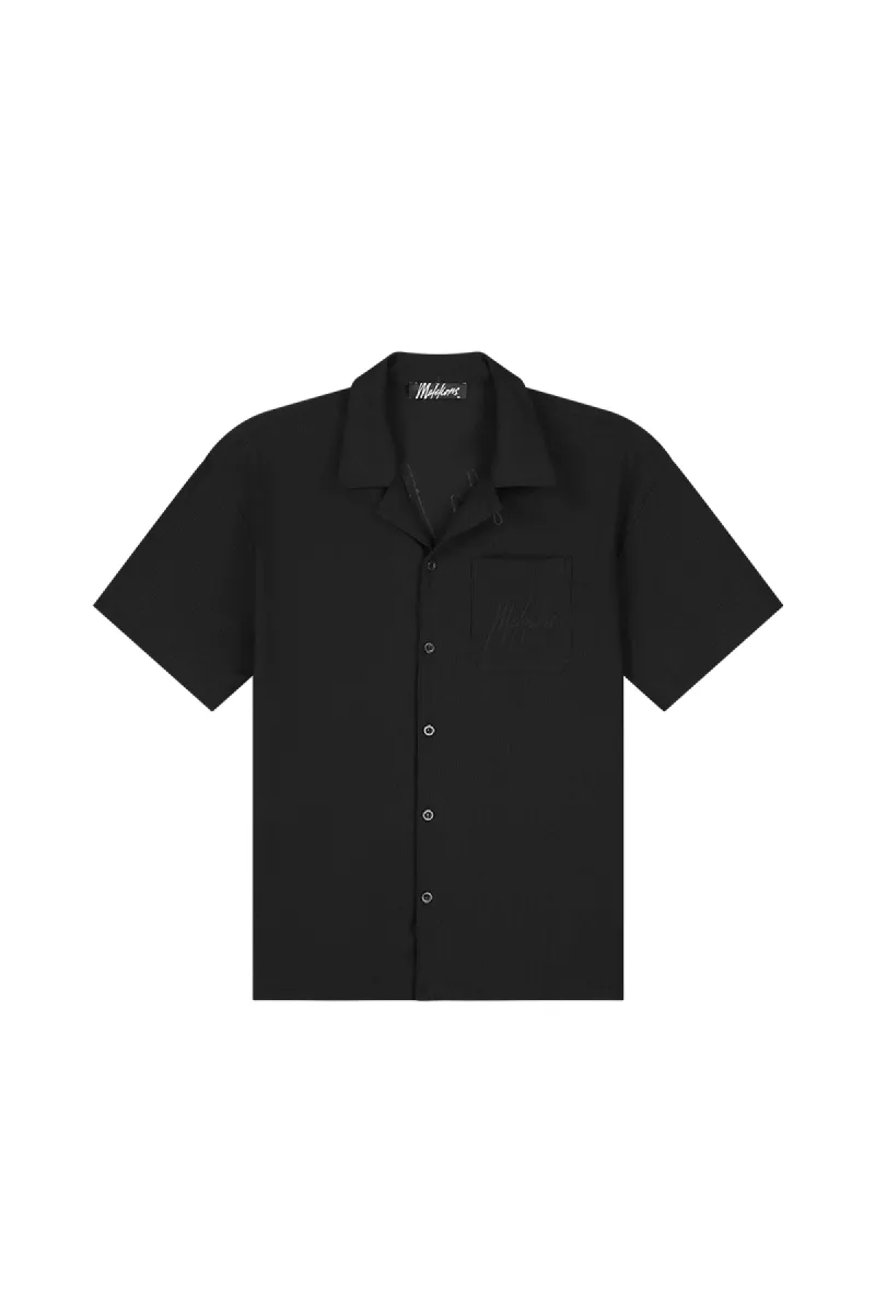 Malelions seersucker shirt black