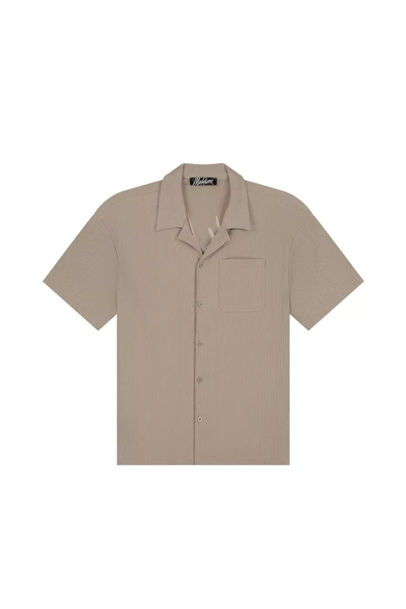 Malelions seersucker shirt taupe