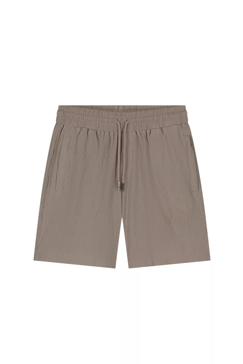 Malelions seersucker shorts taupe