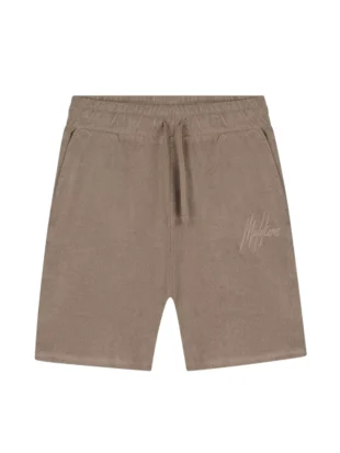 Malelions signature towelling shorts taupe