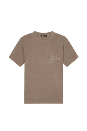 Malelions signature towelling t-shirt taupe