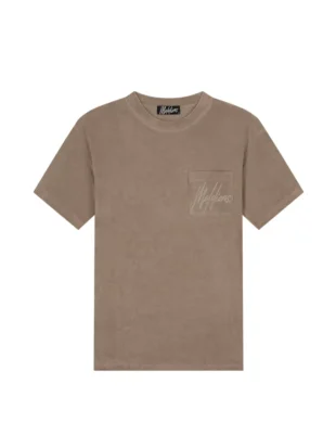 Malelions signature towelling t-shirt taupe