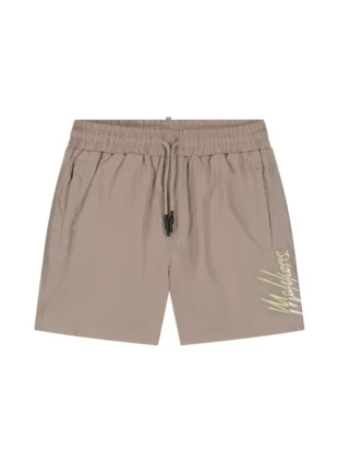 Malelions split swim shorts taupe