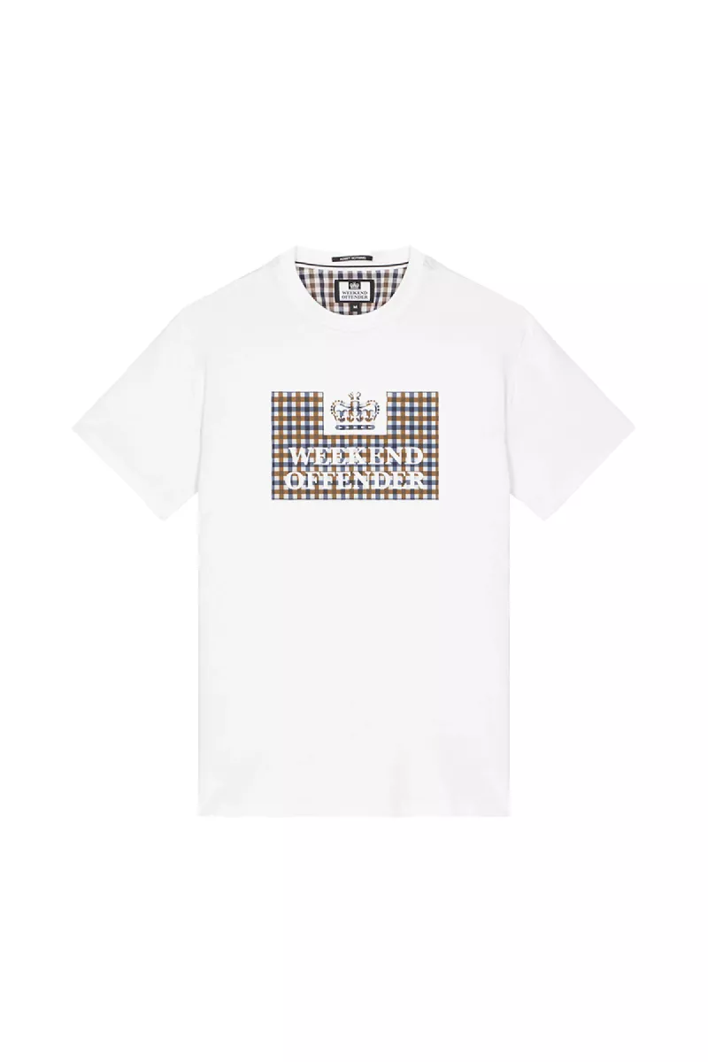 Weekend Offender ts1a27 white/mid house check